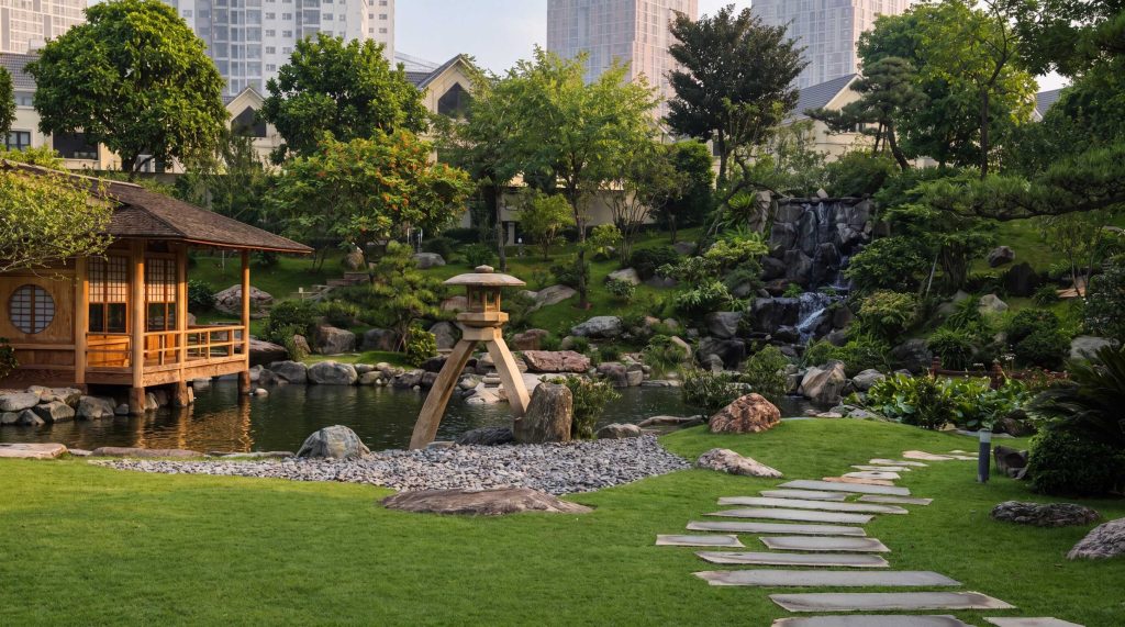Japanese Garden at the Nam Cuong Group Chairman’s Villa, Ha Dong, Hanoi, Vietnam