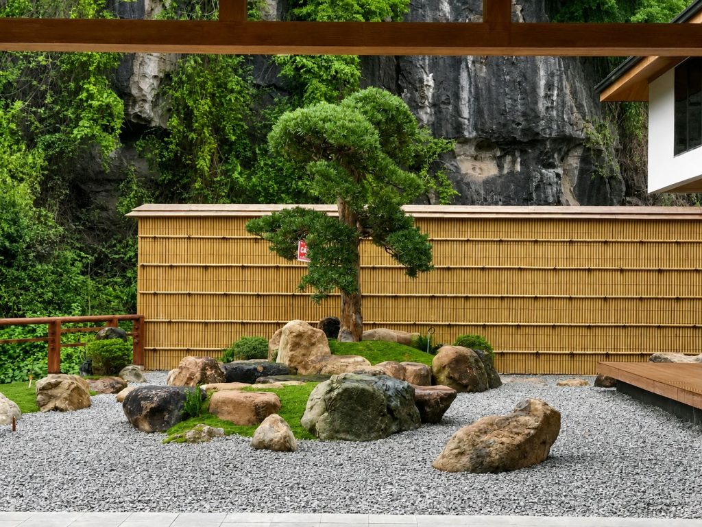 Japanese Garden at Yoko Quang Hanh Onsen, Sun Group, Quang Ninh, Vietnam